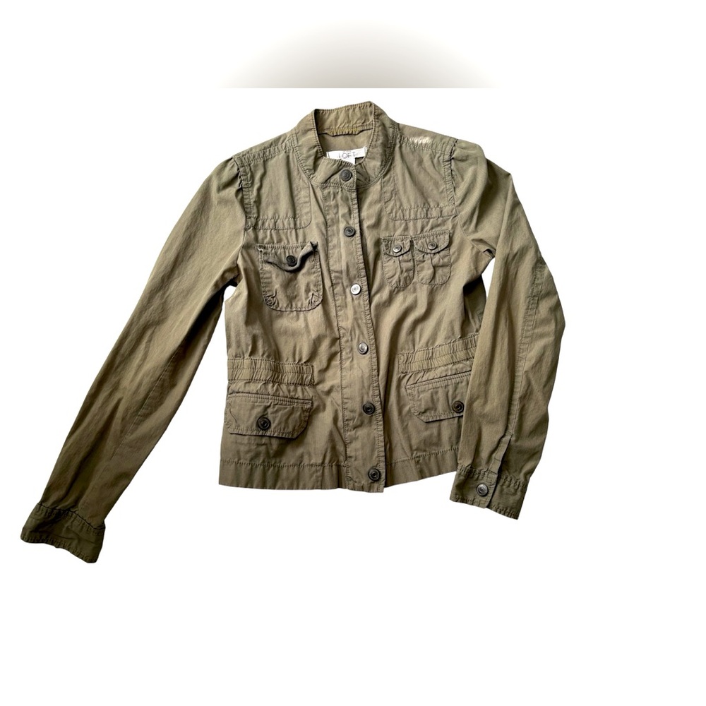 LOFT Women's Olive Green Cotton Military Jacket Sz S